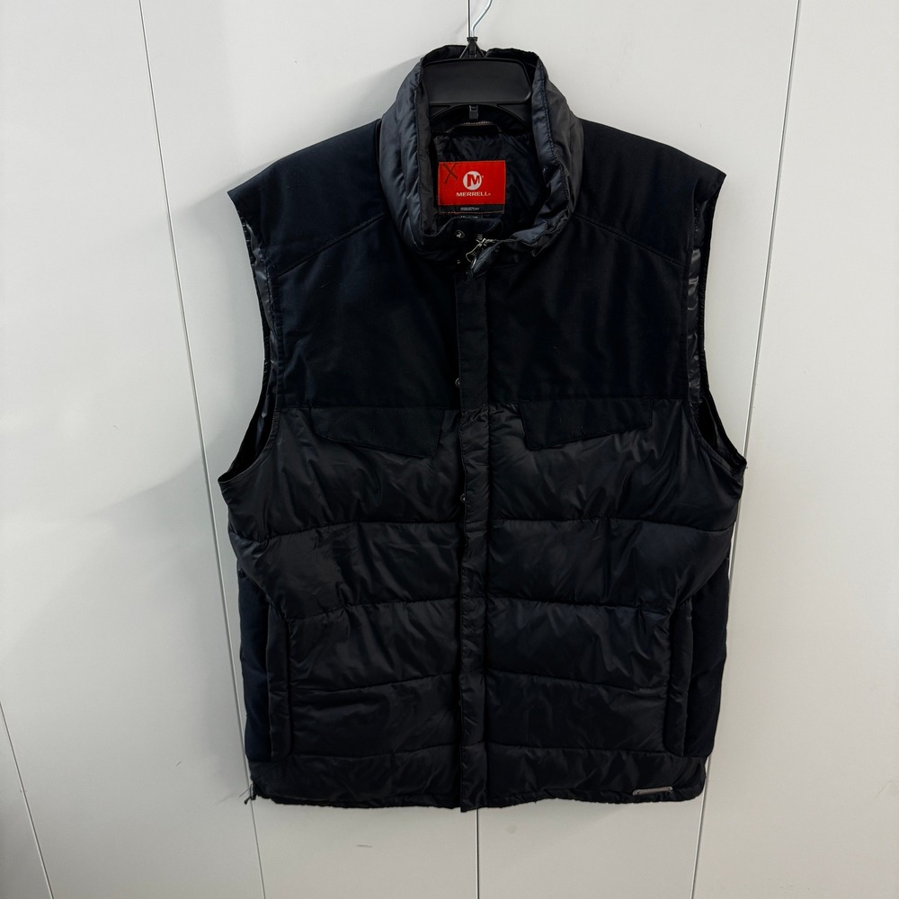 Merrell Select Dry Puffer Vest Mens XL Black Quilted Insulated Hiking Outdoor